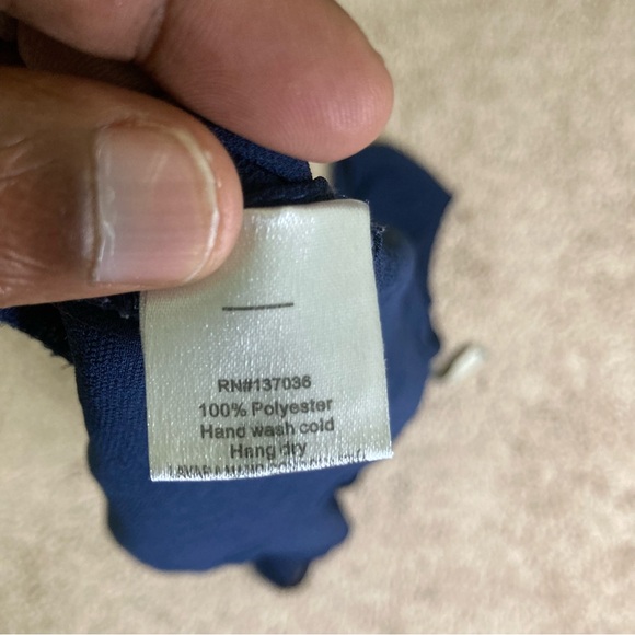 Paper Crane Women’s Semi Sheer Parachute Sleeveless Blouse Blue Top Medium Size - Picture 9 of 11